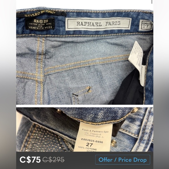 Unique designer jeans by Raphael Paris. - Picture 5 of 8